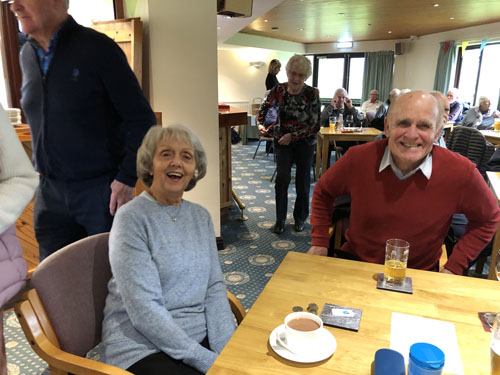 Sheila & Mike at a table in the Social Club