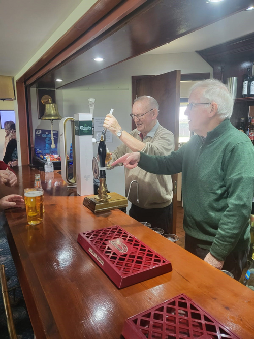 David and Len behind the bar