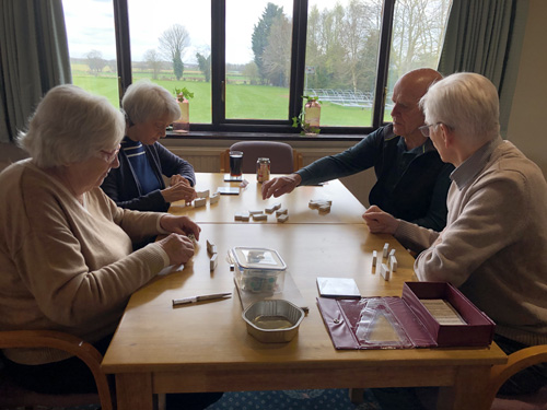 Anita, Sheila, Mike & Graham playing 'Dominos'