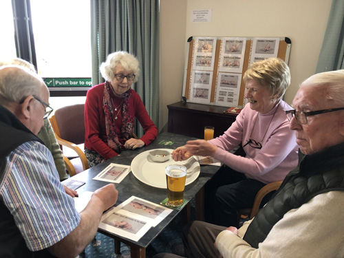 Alan, Liz, Barbara, Joan & Brian playing 'Pass The Pigs'