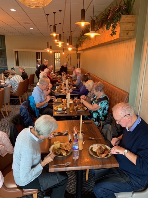 B&P group eating lunch