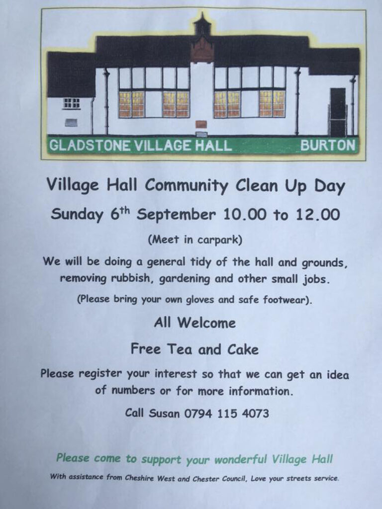 Poster showing information about the Community Clean Up day.